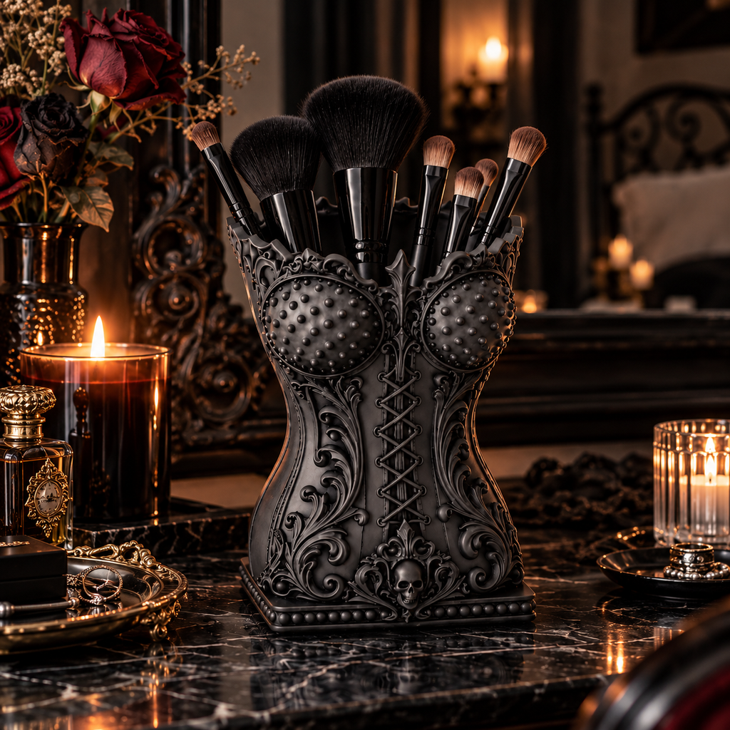 NOCTHRA Dark Corset – Gotik Korse Tasarımlı Makyaj Fırçalığı