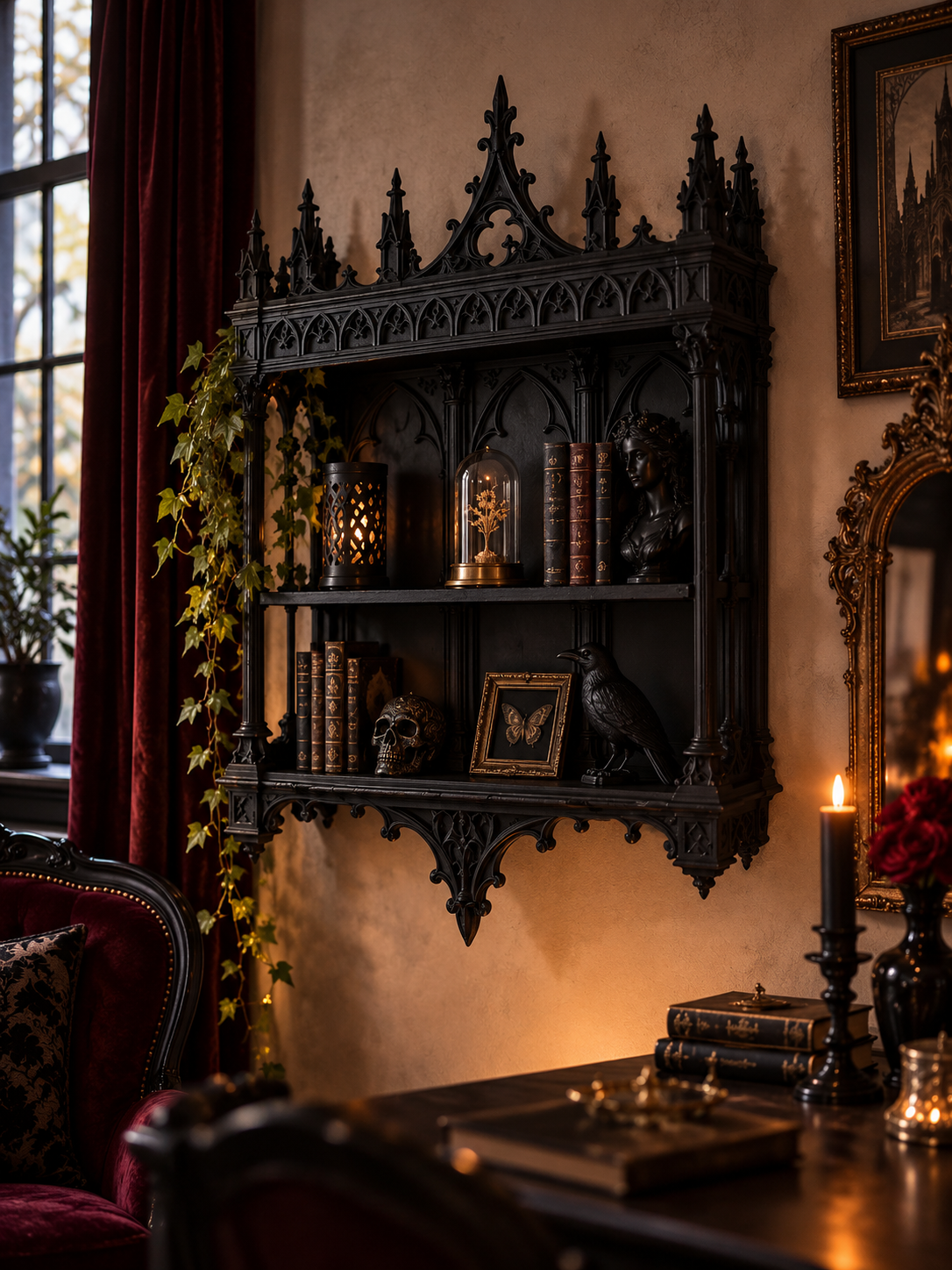 NOCTHRA Dark Cathedral – Gotik Katedral Duvar Rafı